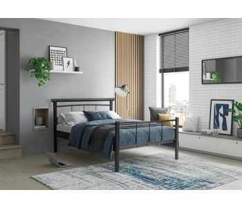 Кровать металлическая одинарная "Токио" чёрная 42.25-01 (Олмеко)